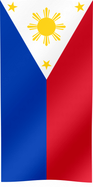 animated vertical Philippine flag waving