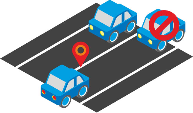 Solid white center line