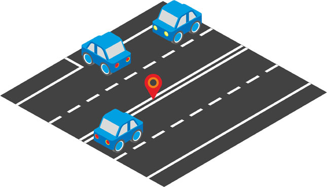 Solid white double center line