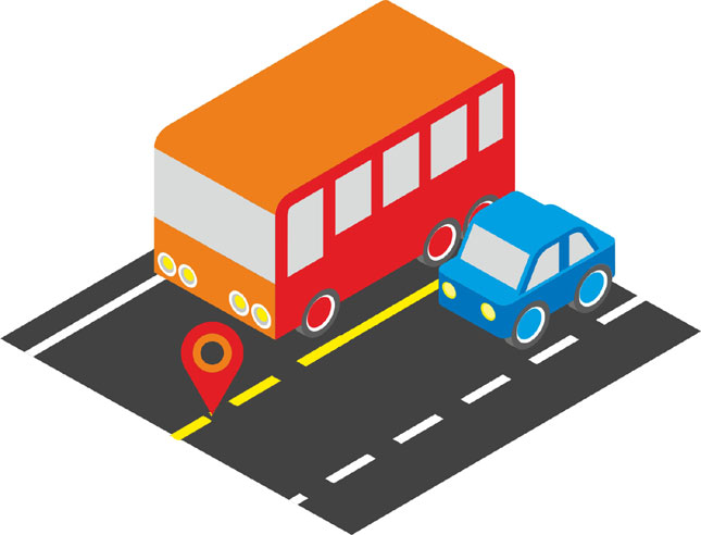 Broken yellow lane divider