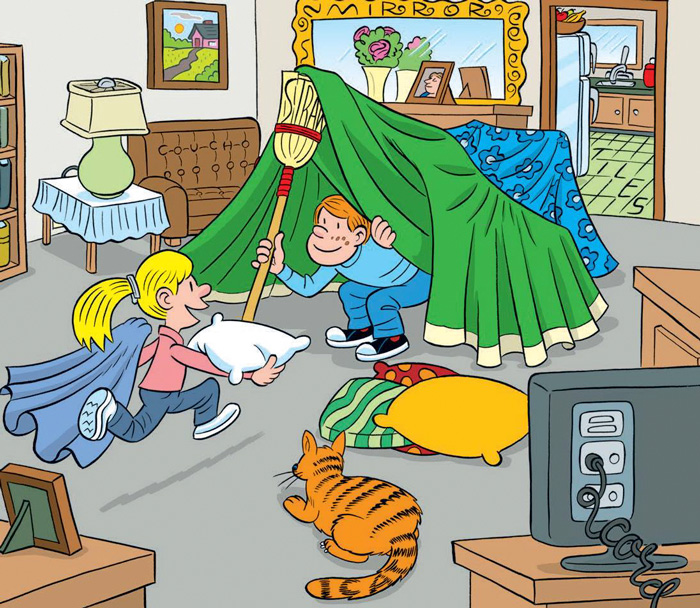 Playing in the house